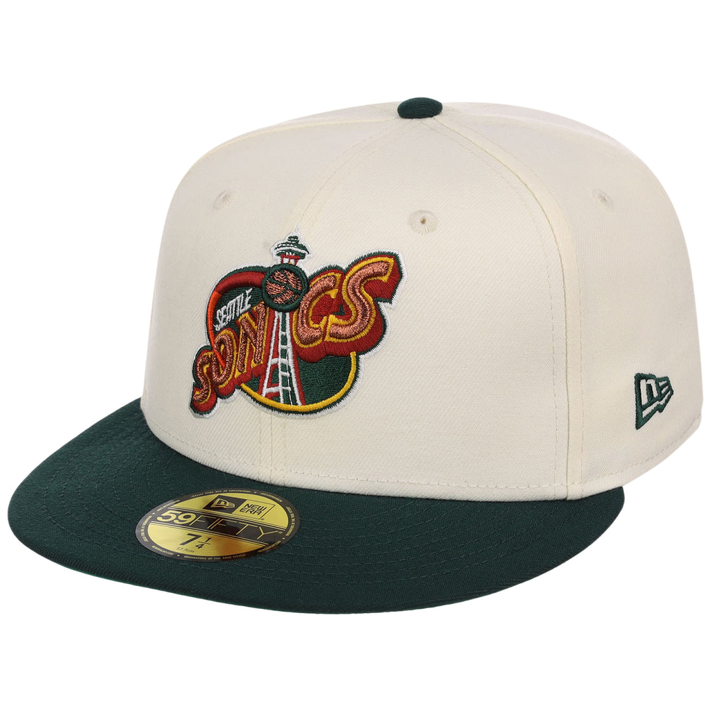 Seattle Supersonics NBA Chrome OTC New Era 59FIFTY (Chrome/Dark Green)