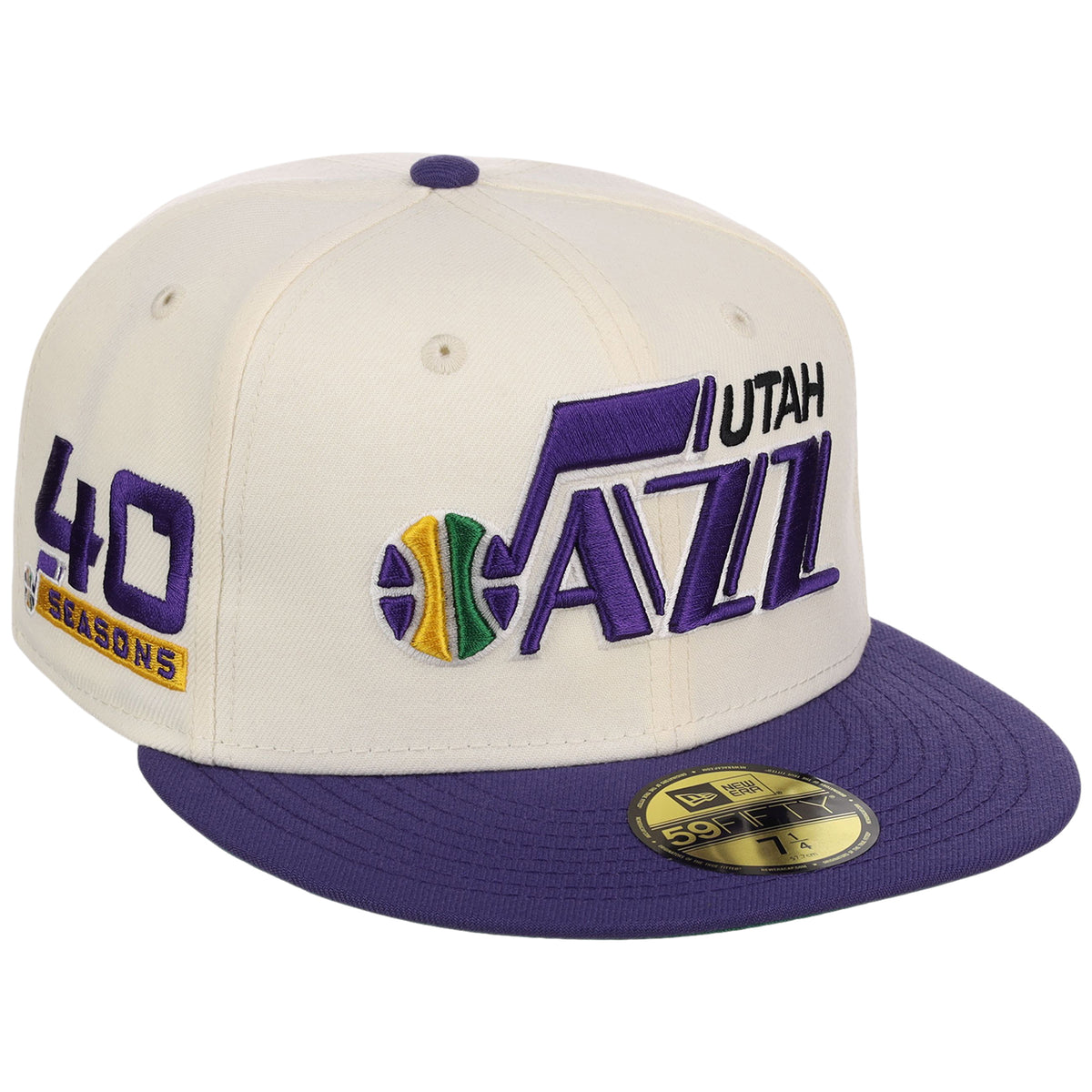 Utah Jazz NBA Chrome OTC New Era 59FIFTY (Chrome/Purple)