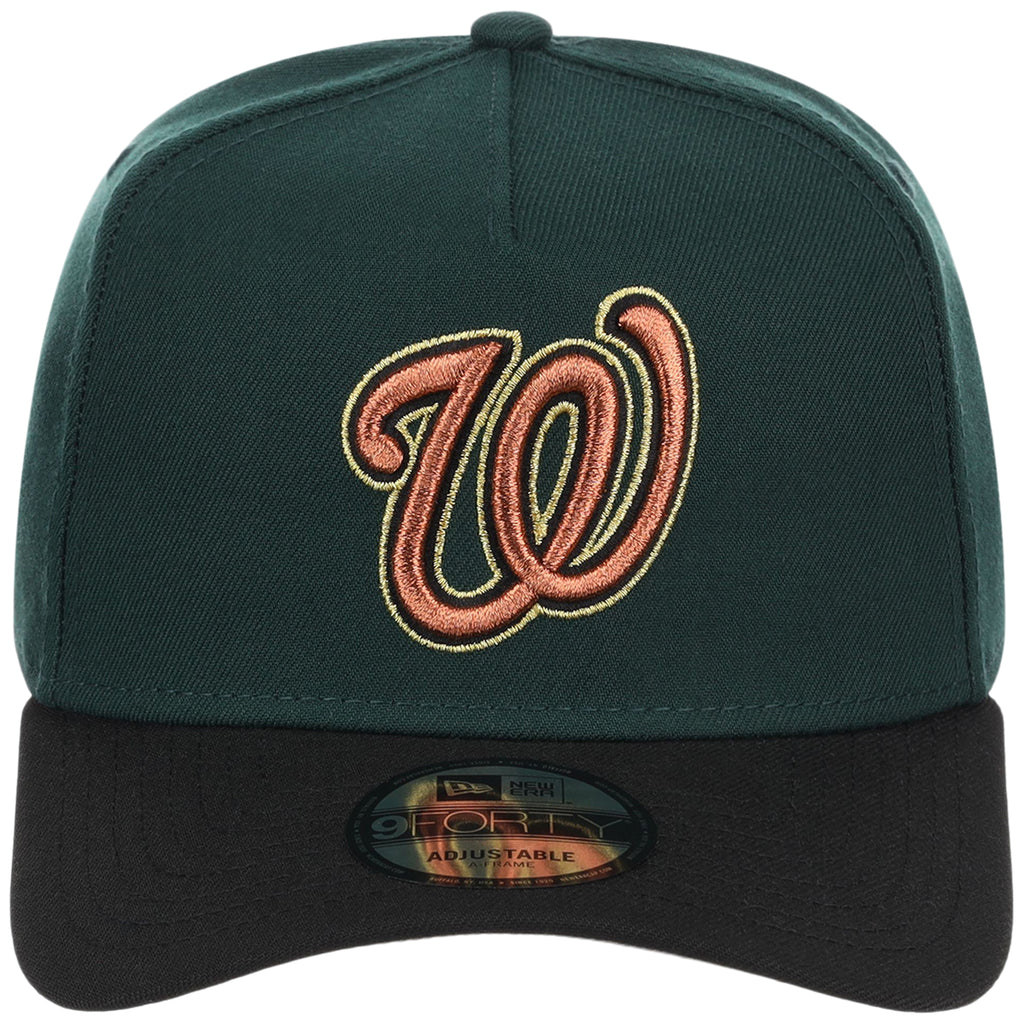 Washington Nationals MLB Dark Green x Black FASHION CORE New Era 9FORTY A-Frame