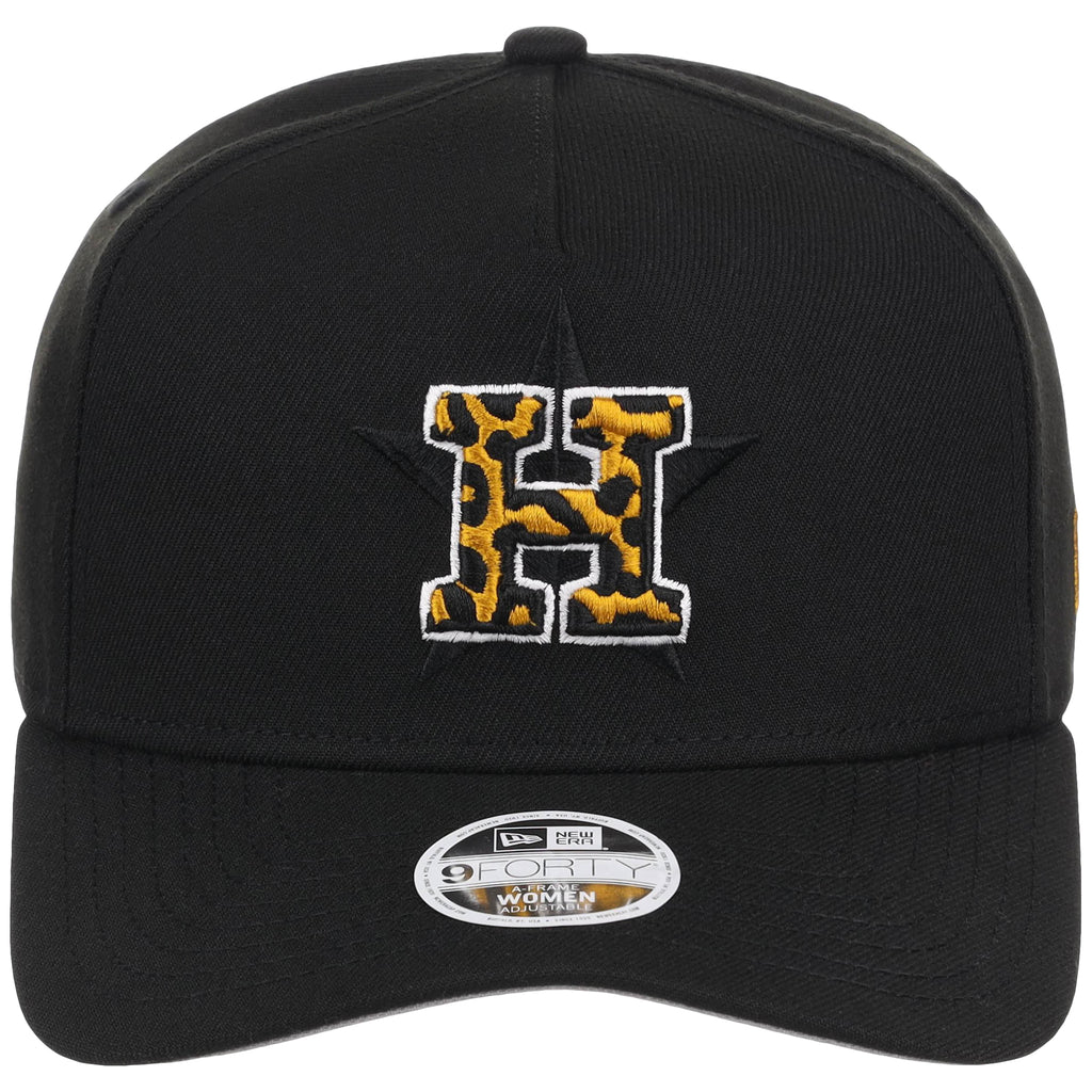 Houston Astros Women's New Era 9FORTY Black x Cheetah A-Frame