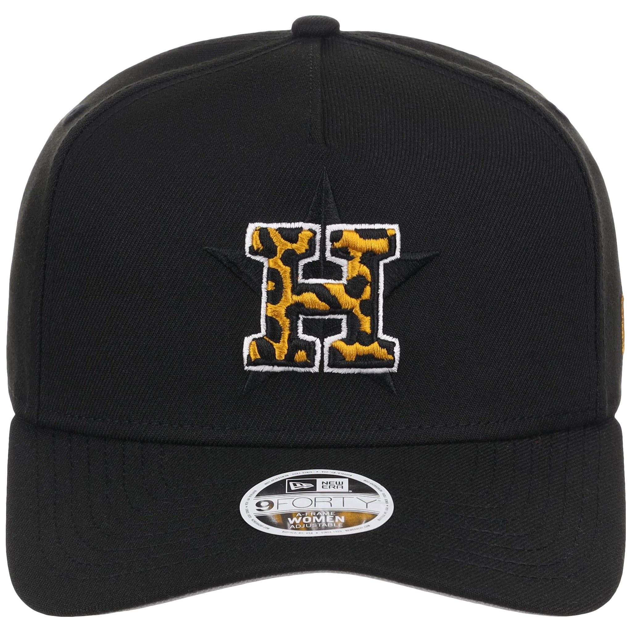 Houston Astros Women's New Era 9FORTY Black x Cheetah A-Frame