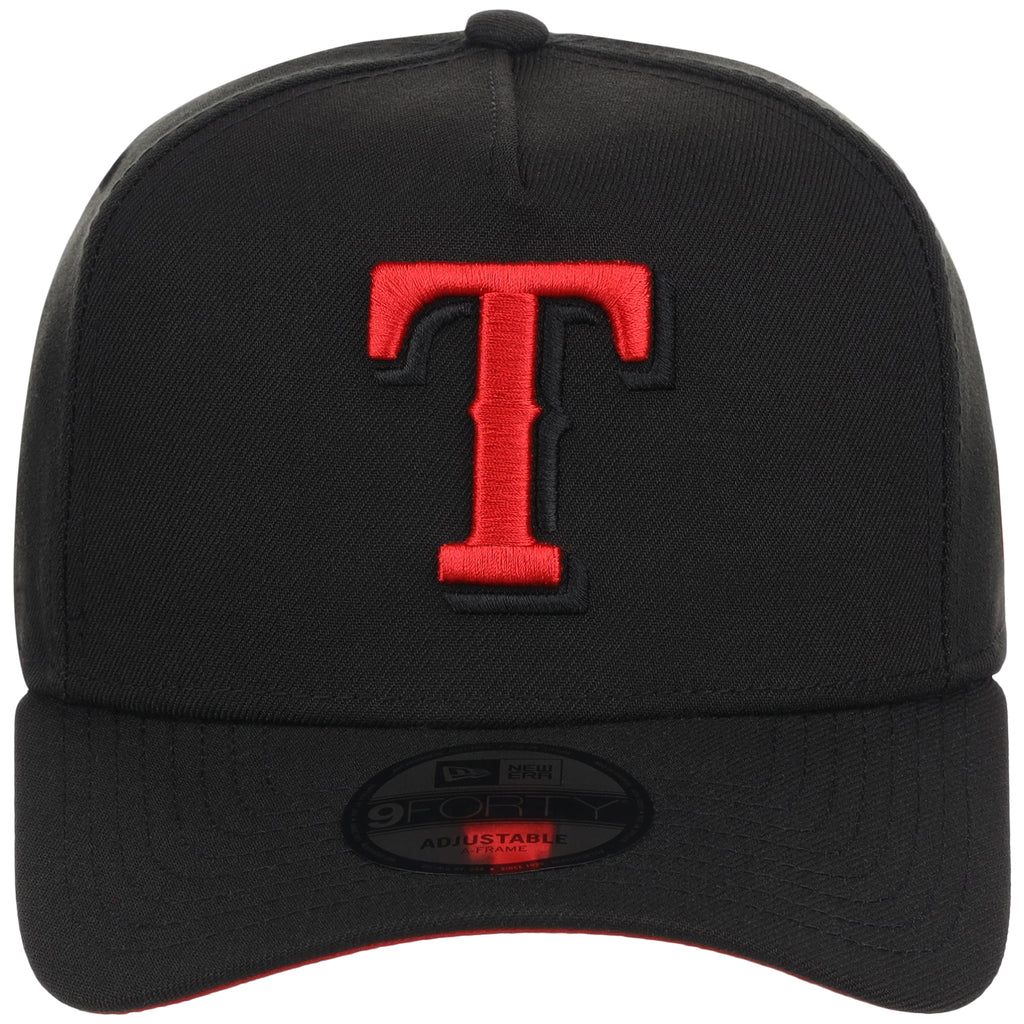 Texas Rangers MLB Black x Red FASHION CORE New Era 9FORTY A-Frame