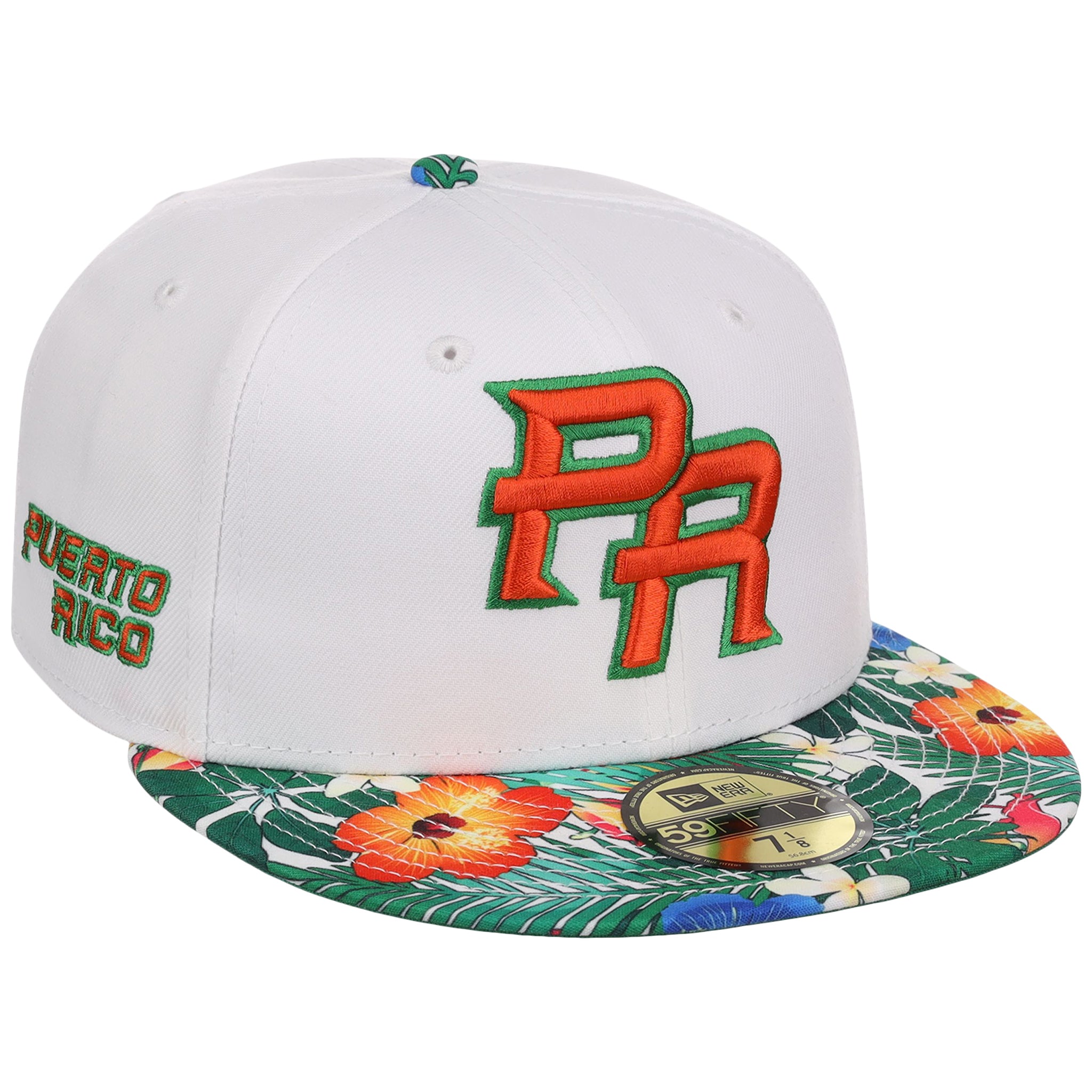 Puerto Rico Crown the Country New Era 59FIFTY (White/Floral)