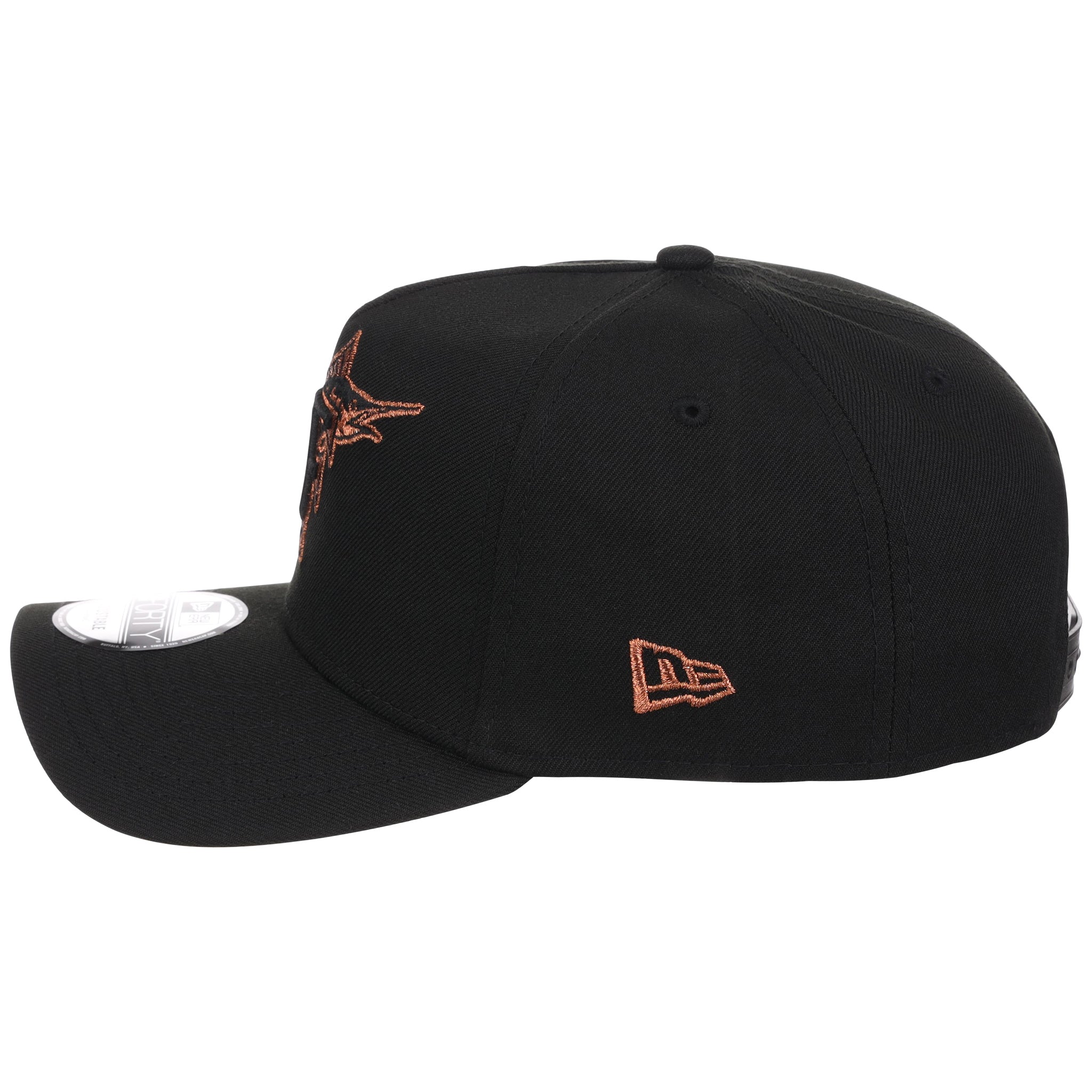 Miami Marlins MLB Black x Rust FASHION CORE New Era 9FORTY A-Frame