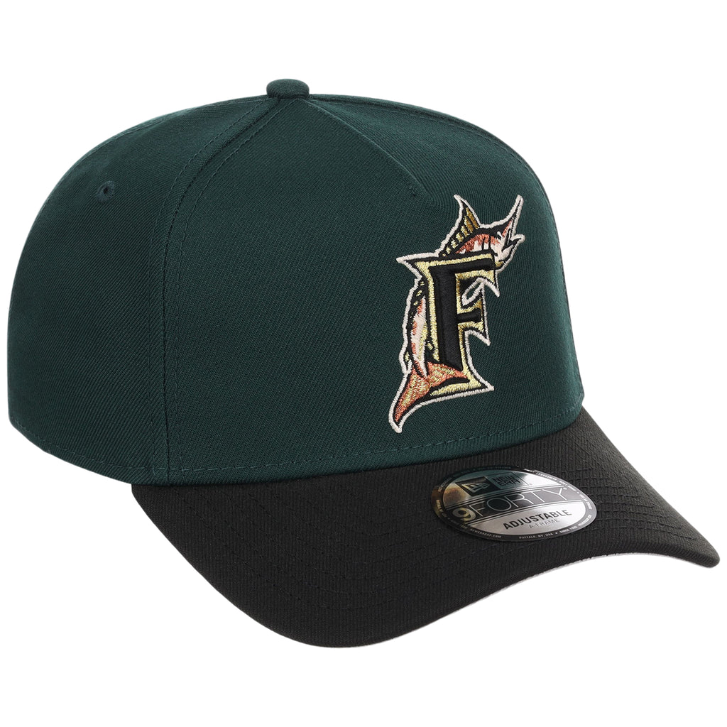 Miami Marlins MLB Dark Green x Black FASHION CORE New Era 9FORTY A-Frame