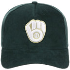 Milwaukee Brewers MLB Dark Green Cord FASHION CORE New Era 9FORTY A-Frame
