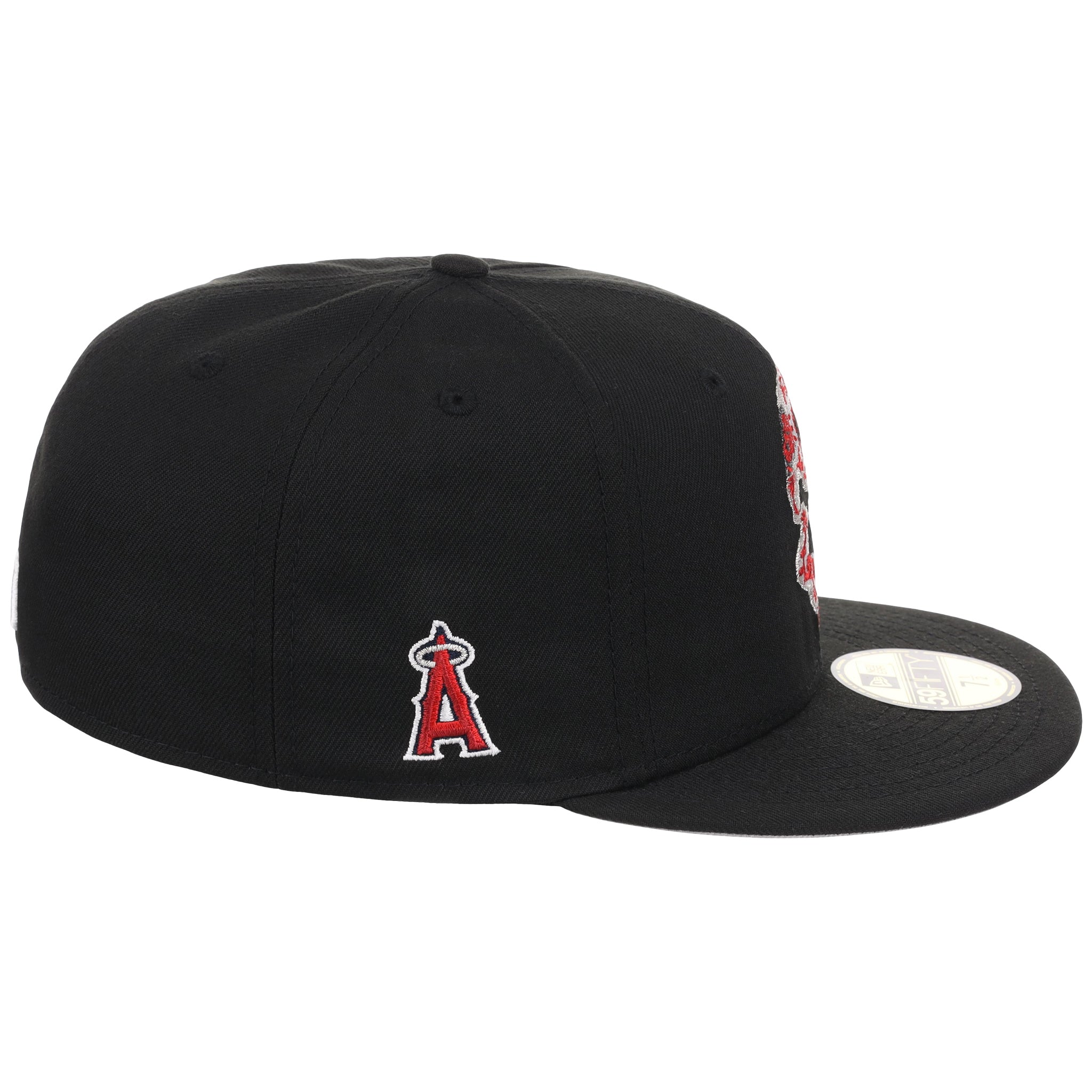 Anaheim Angels Crown the City New Era 59FIFTY Skull (Black/Black/Gray)