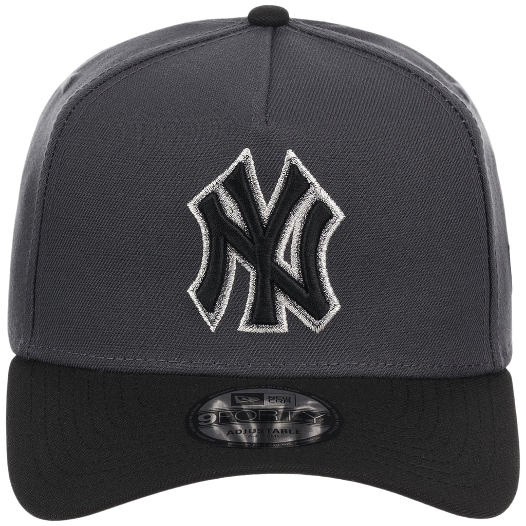 New York Yankees MLB Graphite x Black FASHION CORE New Era 9FORTY A-Frame