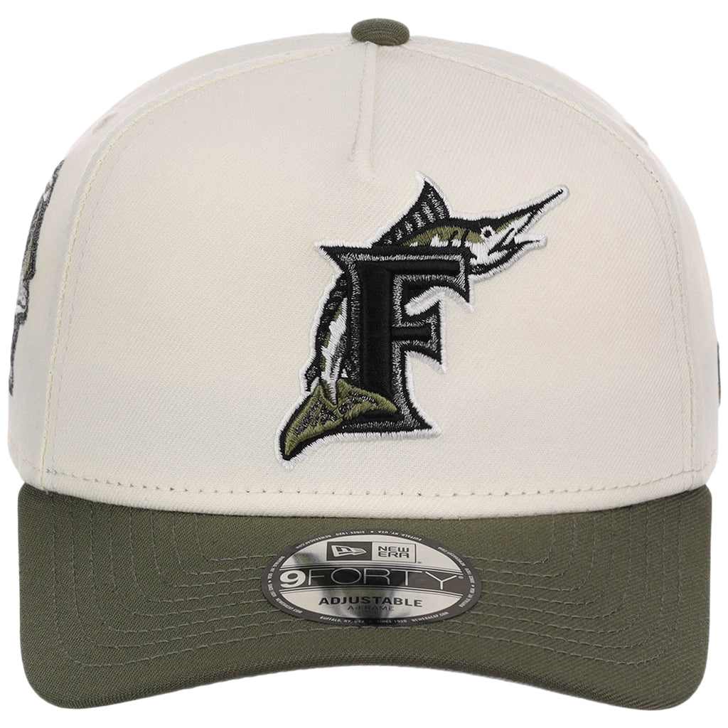 Miami Marlins MLB Chrome Olive New Era 9FORTY