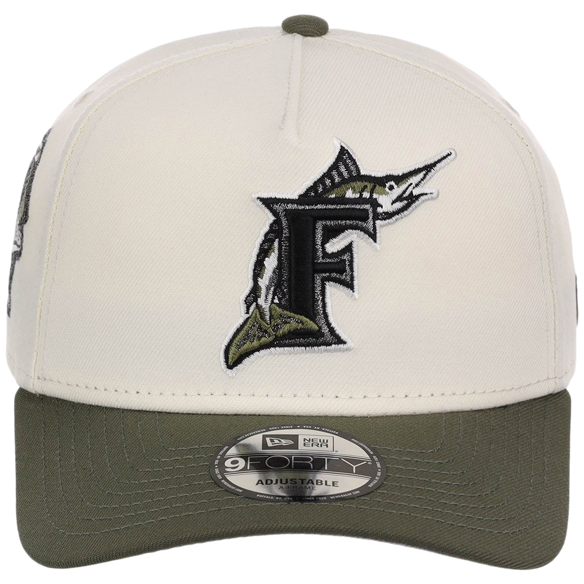 Miami Marlins MLB Chrome Olive New Era 9FORTY