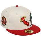 California Angels Crown the City New Era 59FIFTY Palm Tree (Chrome/Red/Gray)
