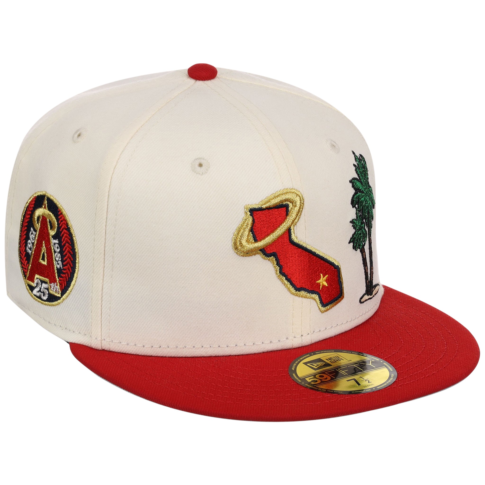 California Angels Crown the City New Era 59FIFTY Palm Tree (Chrome/Red/Gray)