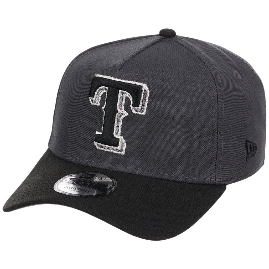 Texas Rangers MLB Graphite x Black FASHION CORE New Era 9FORTY A-Frame