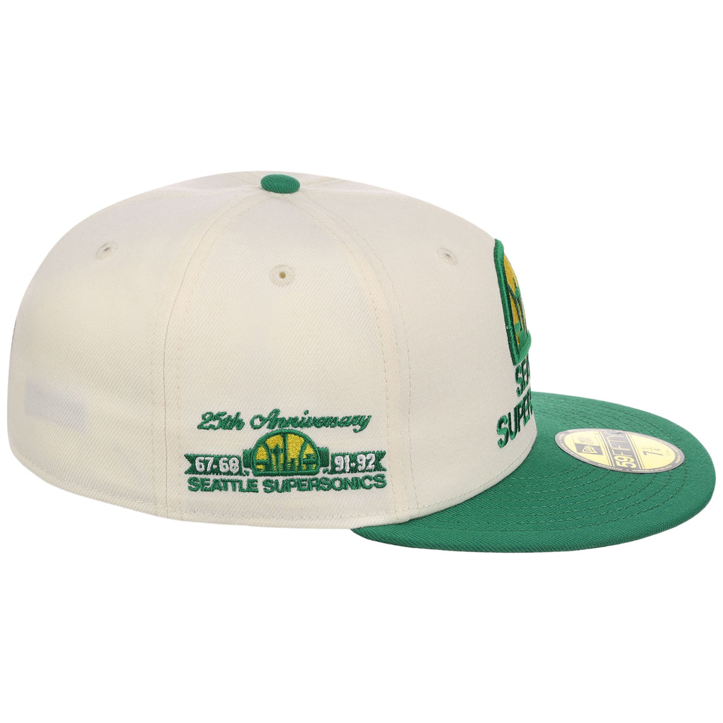 Seattle Supersonics NBA Chrome OTC New Era 59FIFTY (Chrome/Green)