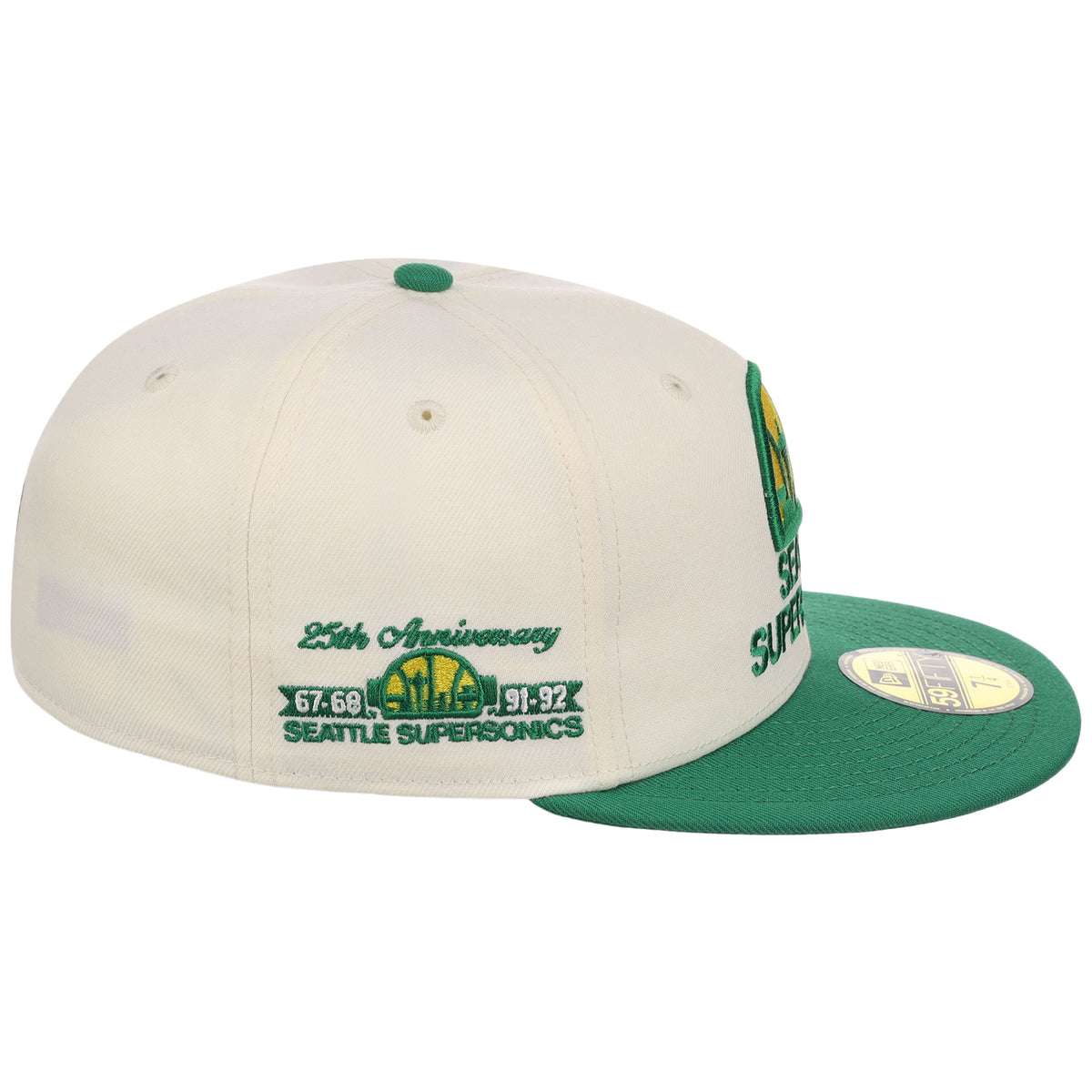 Seattle Supersonics NBA Chrome OTC New Era 59FIFTY (Chrome/Green)