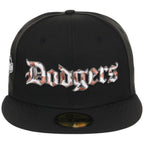 Los Angeles Dodgers Cow Script (Black/Black) Lids HD LA Pack