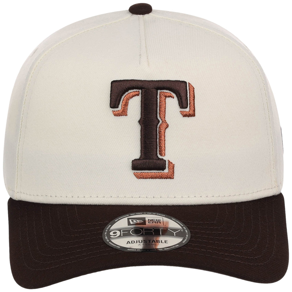 Texas Rangers MLB Chrome x Burnt Wood FASHION CORE New Era 9FORTY A-Frame