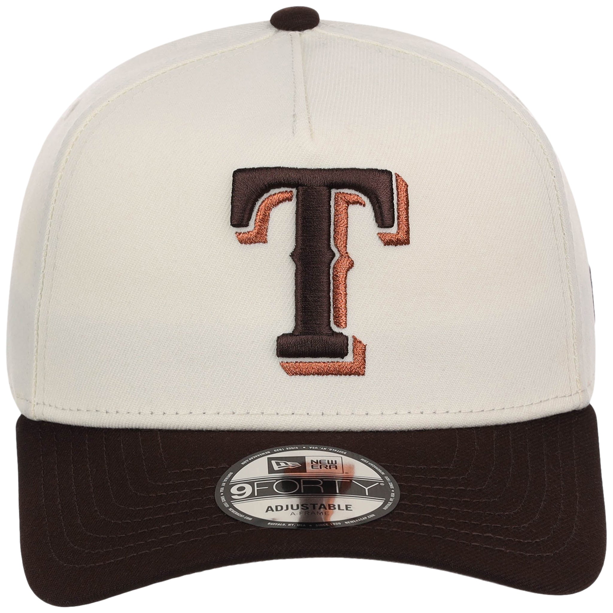 Texas Rangers MLB Chrome x Burnt Wood FASHION CORE New Era 9FORTY A-Frame
