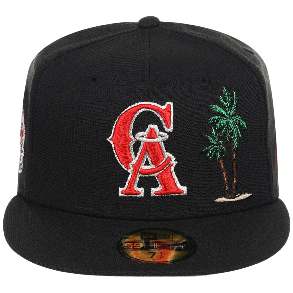 California Angels Crown the City New Era 59FIFTY Palm Tree (Black/Black/Gray)