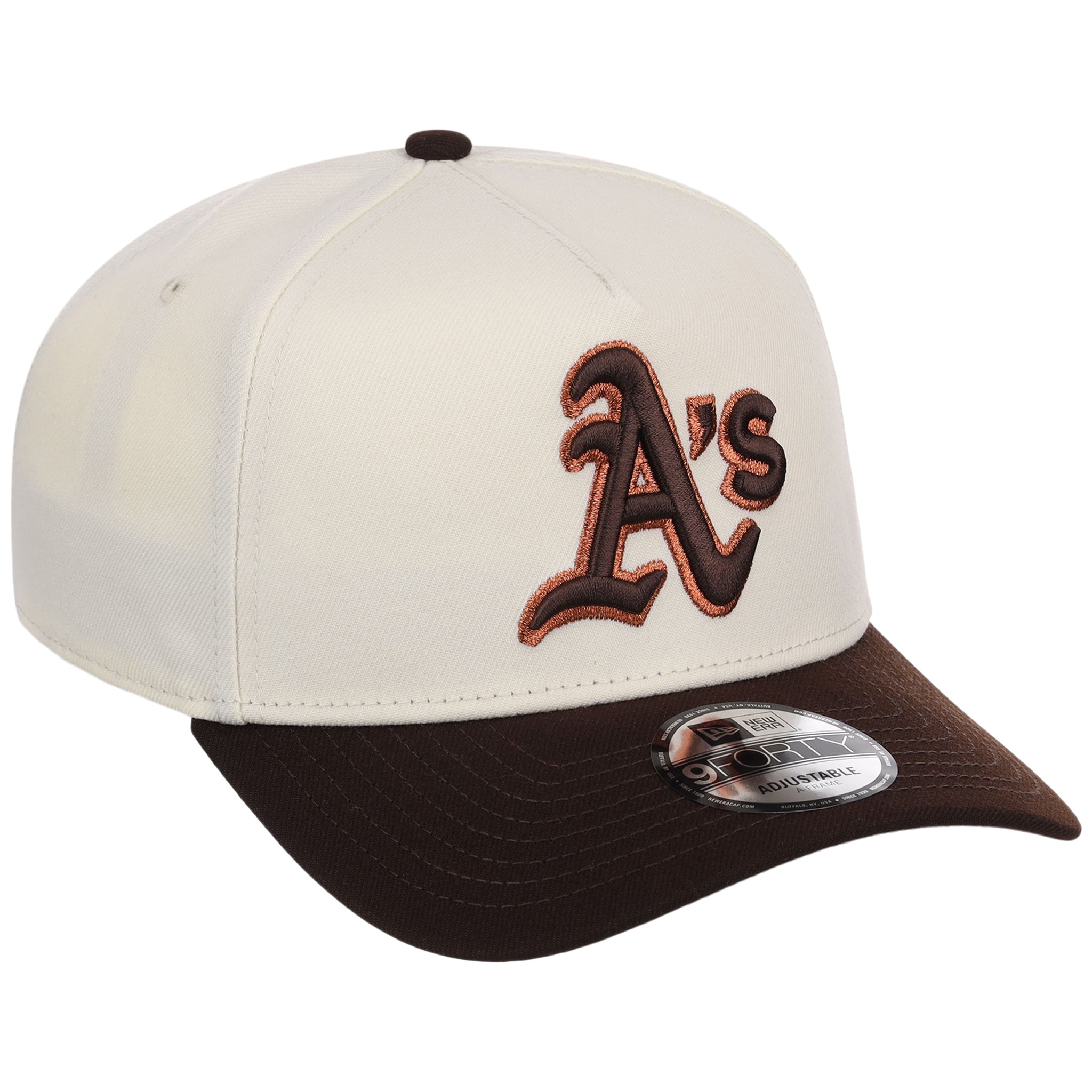 Oakland Athletics MLB Chrome x Burnt Wood FASHION CORE New Era 9FORTY A-Frame