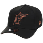 Miami Marlins MLB Black x Rust FASHION CORE New Era 9FORTY A-Frame
