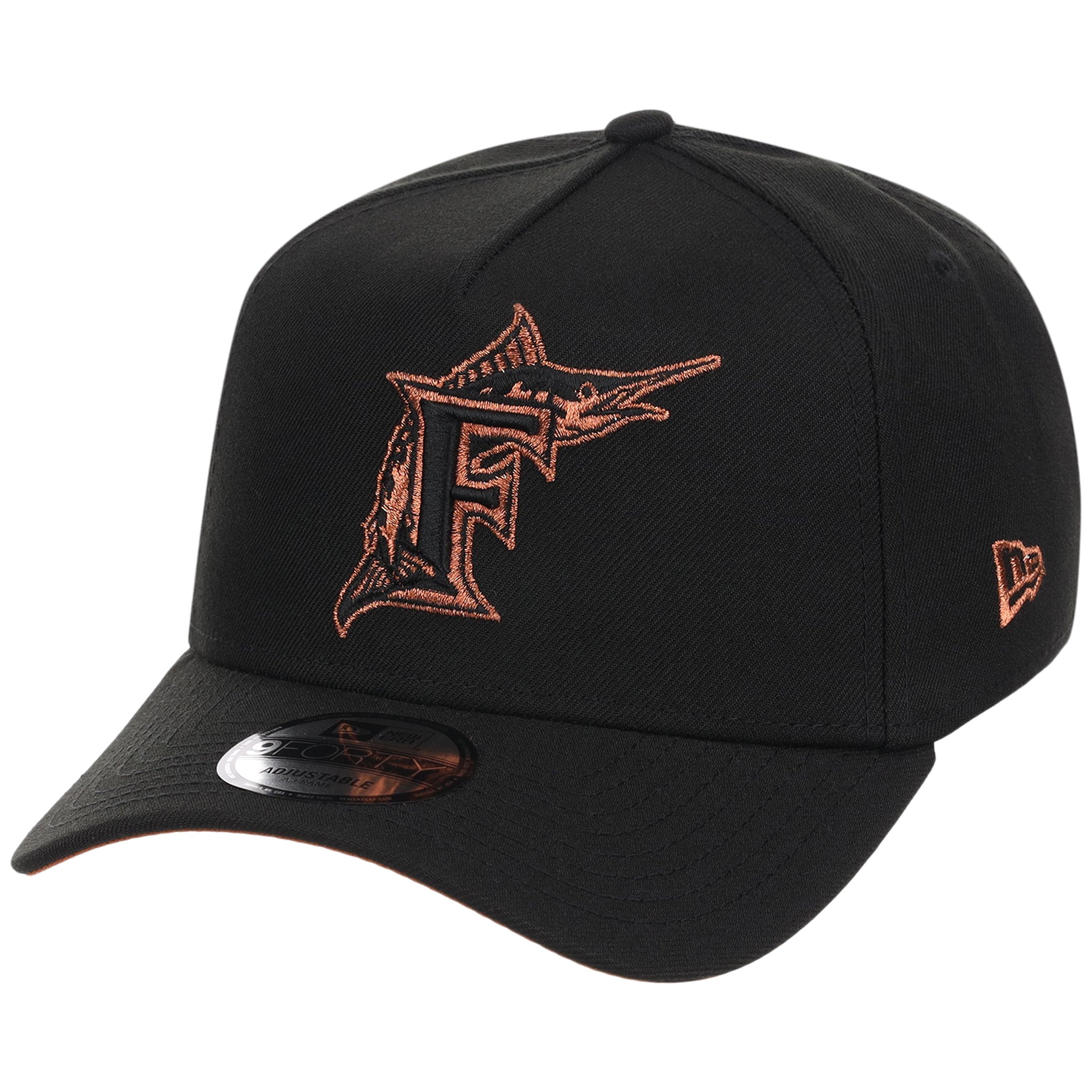 Miami Marlins MLB Black x Rust FASHION CORE New Era 9FORTY A-Frame