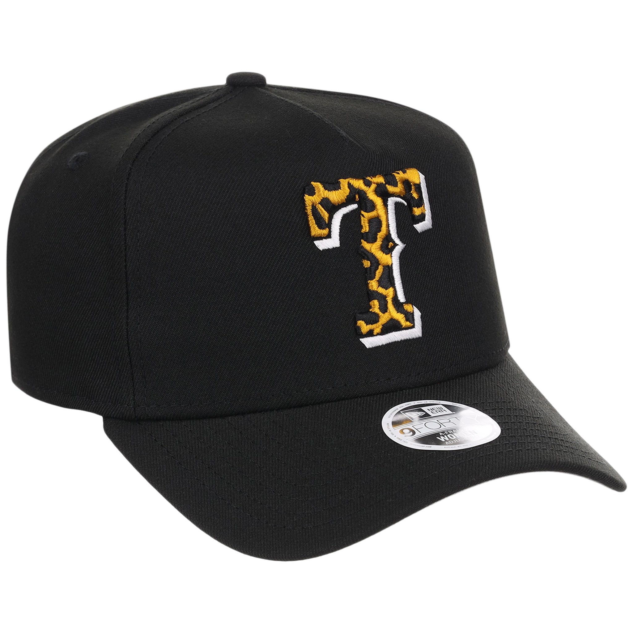 Texas Rangers Women's New Era 9FORTY Black x Cheetah A-Frame