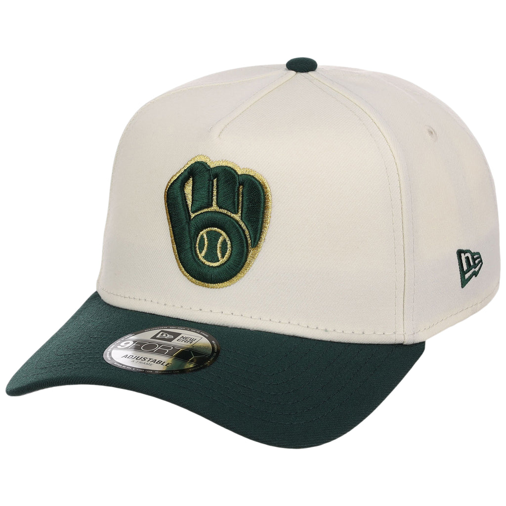 Milwaukee Brewers MLB Chrome x Dark Green FASHION CORE New Era 9FORTY A-Frame