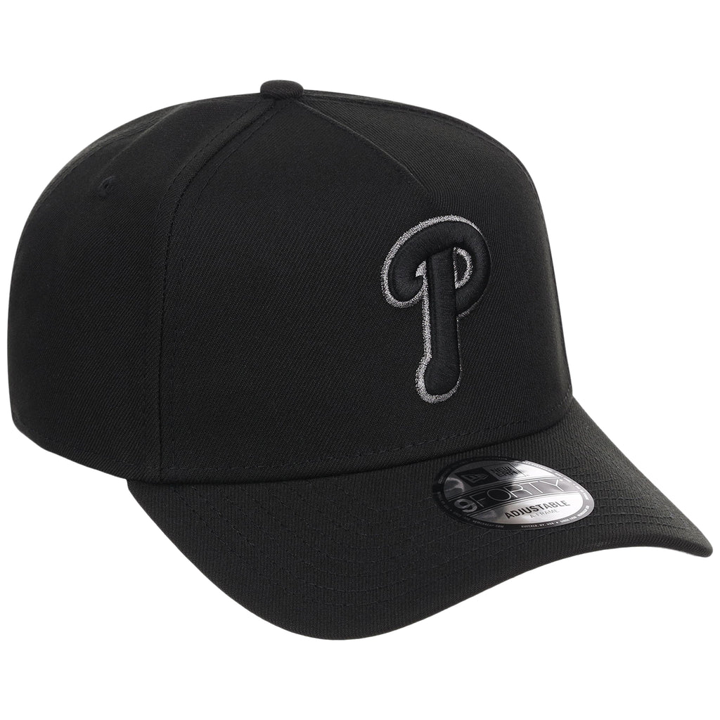 Philadelphia Phillies MLB Black x Pewter FASHION CORE New Era 9FORTY A-Frame