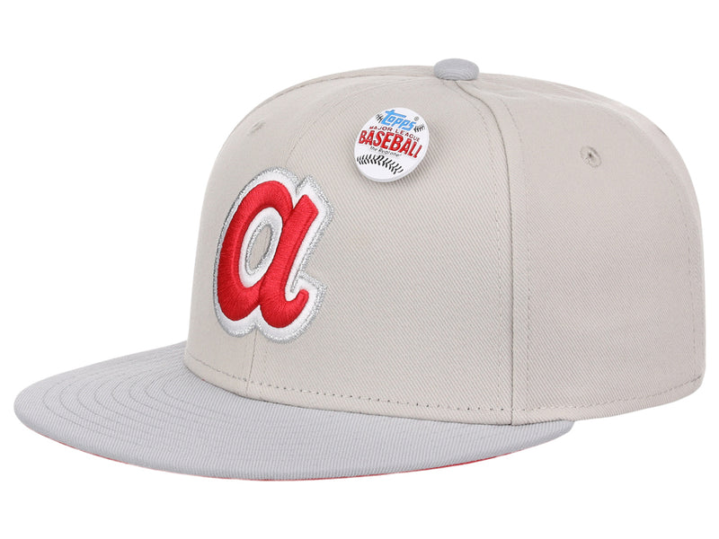 Atlanta Braves MLB Topps Chrome Collection Off White Fitted