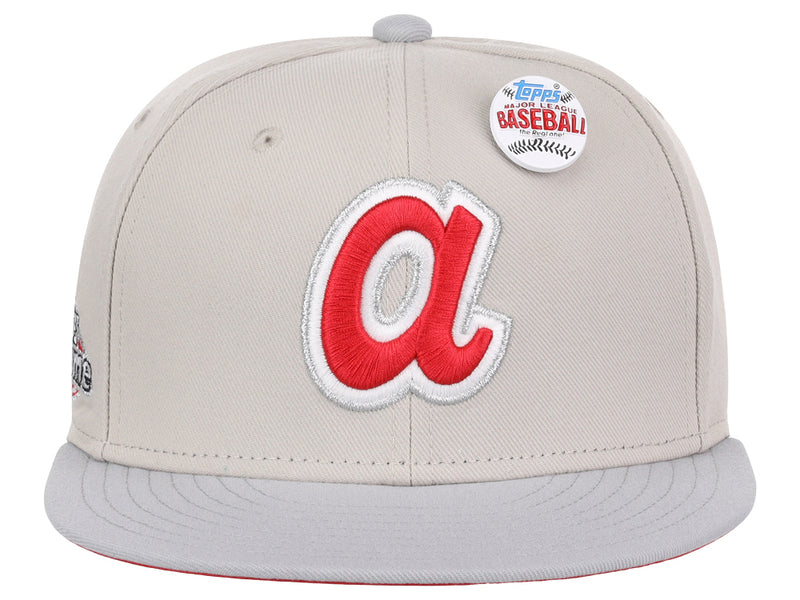 Atlanta Braves MLB Topps Chrome Collection Off White Fitted