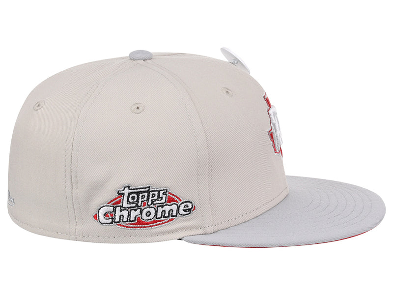 Texas Rangers MLB Topps Chrome Collection Off White Fitted