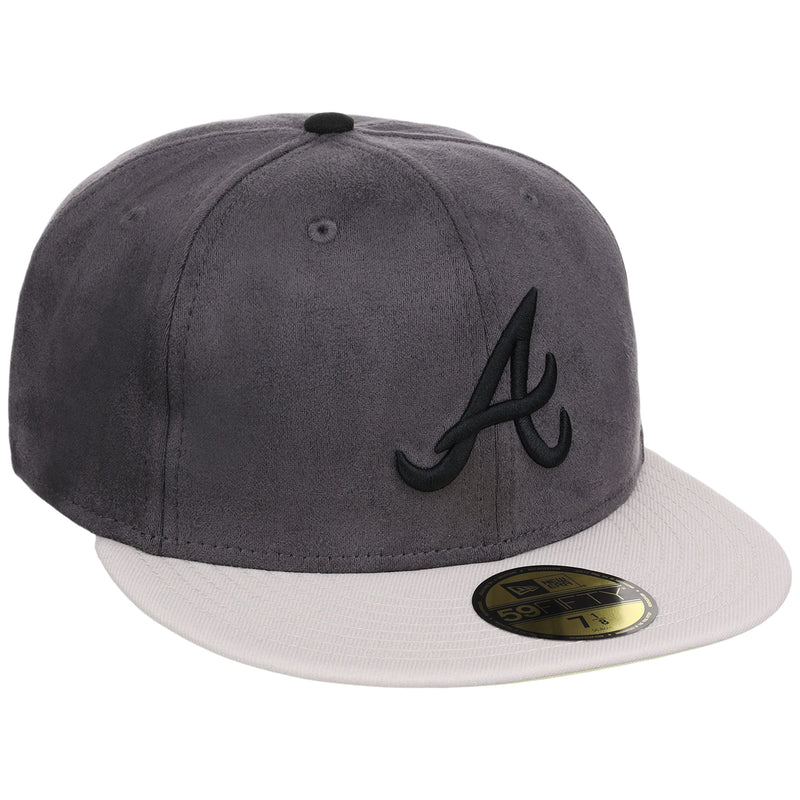 Casquette New Era Atlanta Braves Velours Côtelé Noir 59FIFTY Taille 7 5/8 - Neuf Officielle MLB