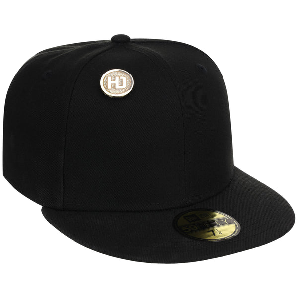 Lids Hat Drop Logo Pin Black/Gold Glitter