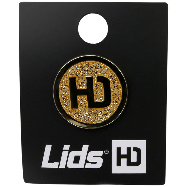 Lids Hat Drop Logo Pin Black/Gold Glitter