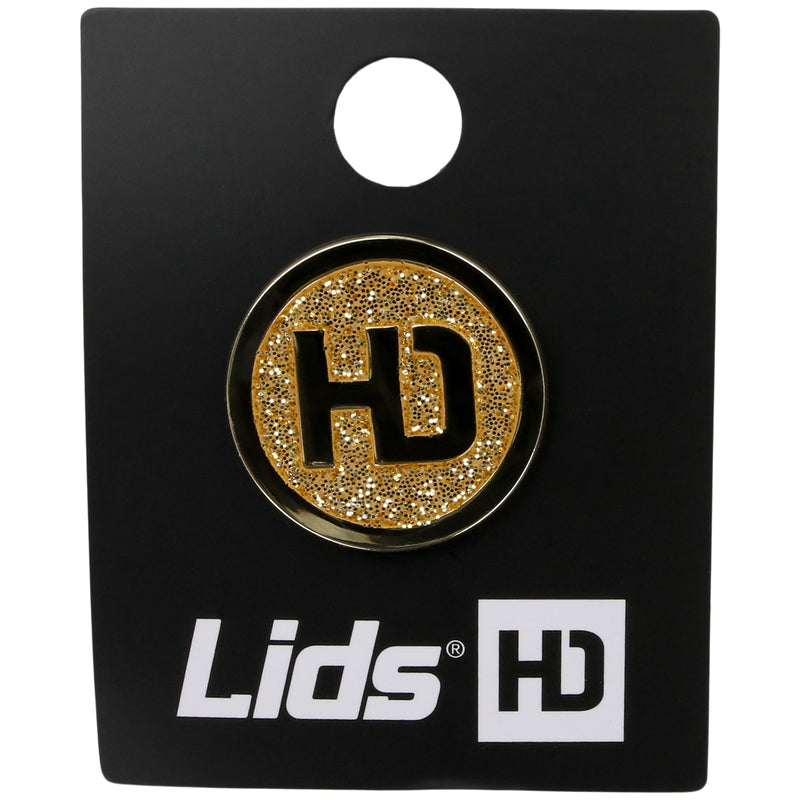 Lids Hat Drop Logo Pin Black/Gold Glitter