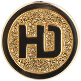 Lids Hat Drop Logo Pin Black/Gold Glitter