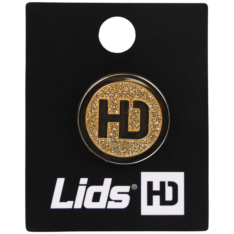 Lids Hat Drop Logo Pin Black/Gold Glitter