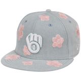 Milwaukee Brewers MLB Denim Flower New Era 59FIFTY