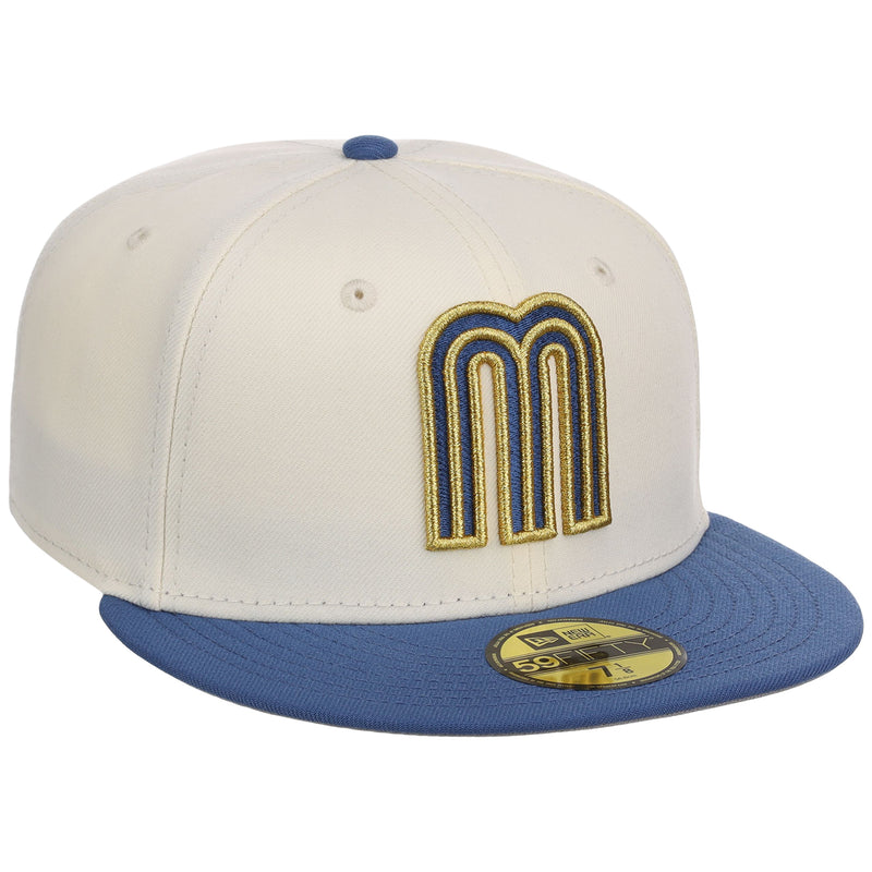 Mexico Baseball New Era Hats Lids Mexico MLB Chrome Indigo 59FIFTY