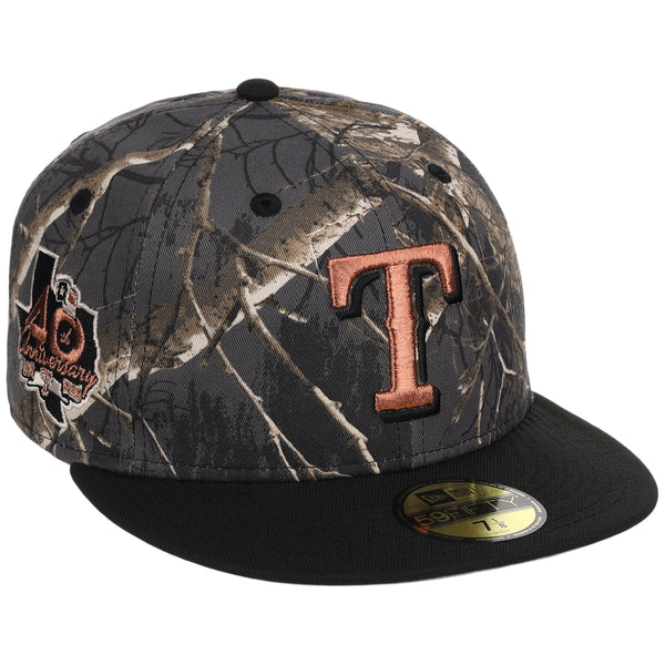 Texas Rangers MLB Black Realtree 2-TONE Black & Copper New Era 59FIFTY