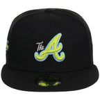Atlanta Braves High Frequency Funk New Era 59FIFTY Black/Black
