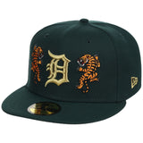 Detroit Tigers Detroit Crown the City 'Double Tiger' - Dark Green 59FIFTY