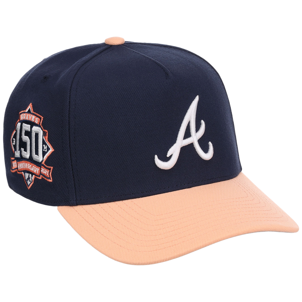 Atlanta Braves Mitchell & Ness MLB 'Era Flip' Heritage Series Pro Pinch - Navy/Peach