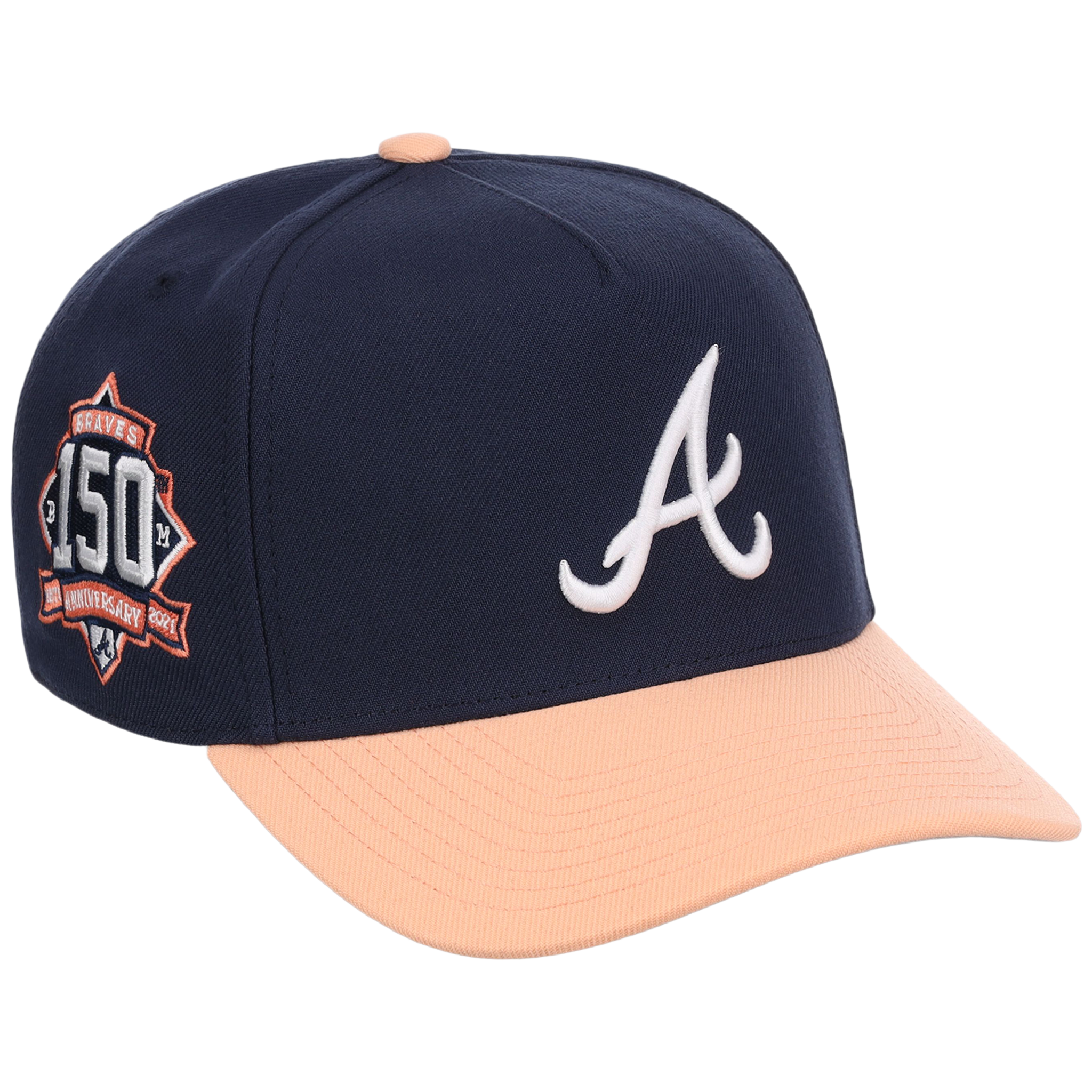 Atlanta Braves Mitchell & Ness MLB 'Era Flip' Heritage Series Pro Pinch - Navy/Peach