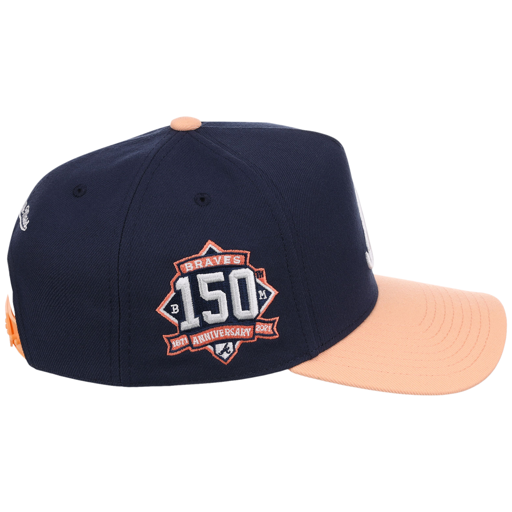 Atlanta Braves Mitchell & Ness MLB 'Era Flip' Heritage Series Pro Pinch - Navy/Peach