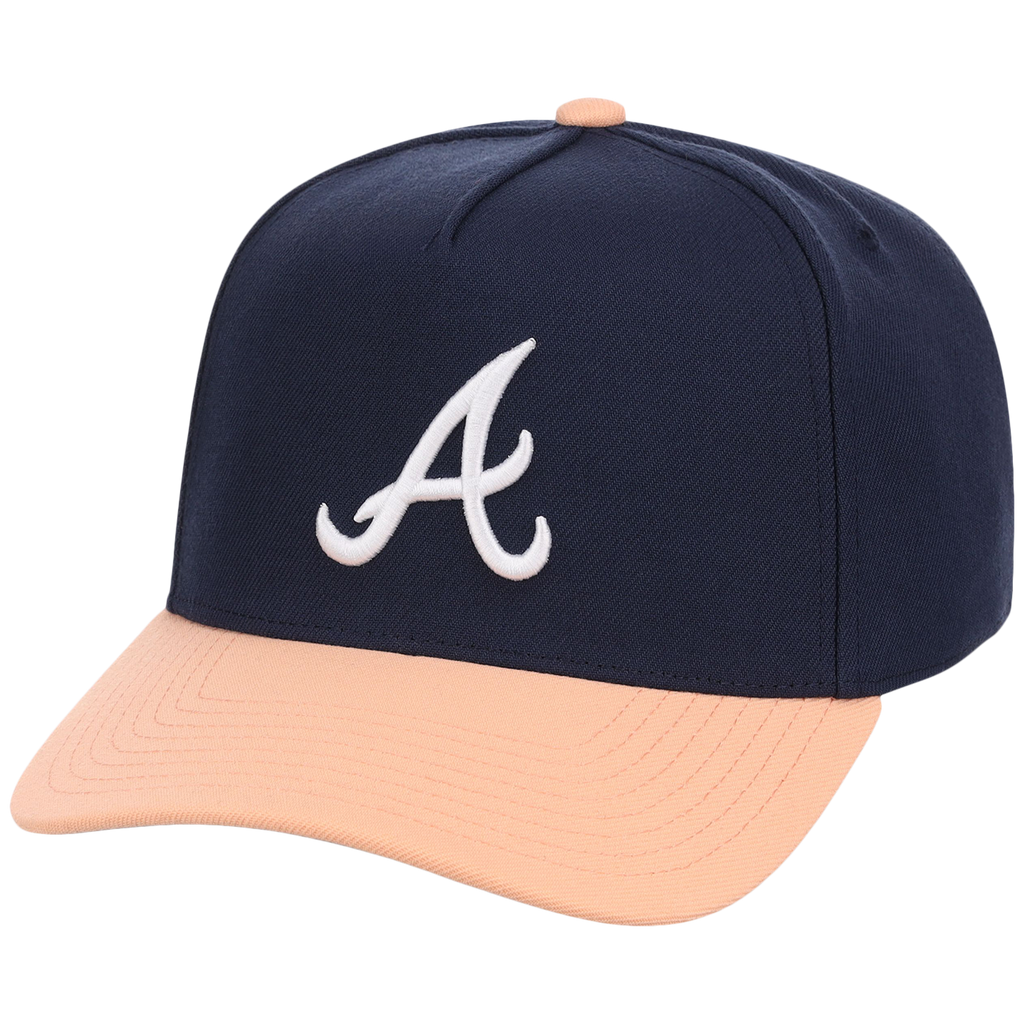 Atlanta Braves Mitchell & Ness MLB 'Era Flip' Heritage Series Pro Pinch - Navy/Peach