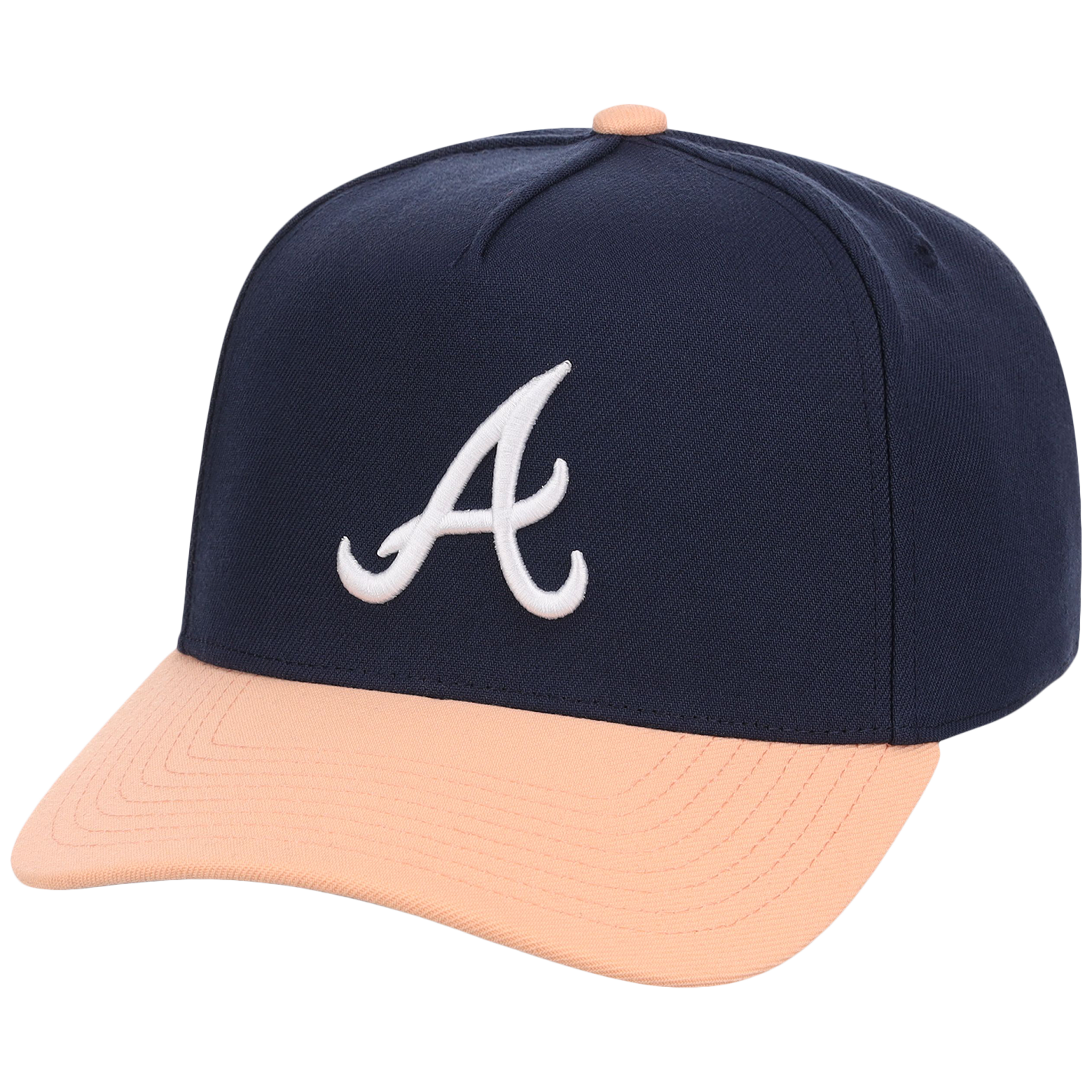 Atlanta Braves Mitchell & Ness MLB 'Era Flip' Heritage Series Pro Pinch - Navy/Peach
