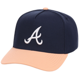 Atlanta Braves Mitchell & Ness MLB 'Era Flip' Heritage Series Pro Pinch - Navy/Peach