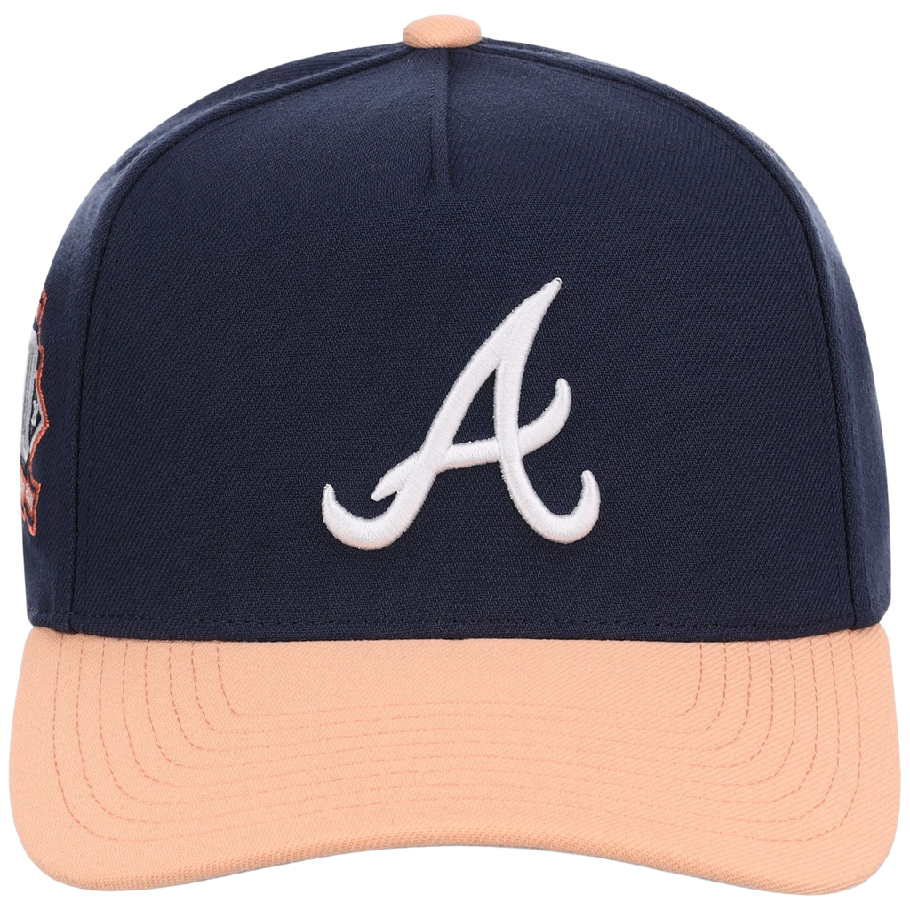 Atlanta Braves Mitchell & Ness MLB 'Era Flip' Heritage Series Pro Pinch - Navy/Peach